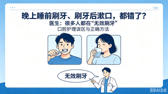 晚上睡前刷牙、刷牙后漱口，都错了？医生：很多人都在“无效刷牙”